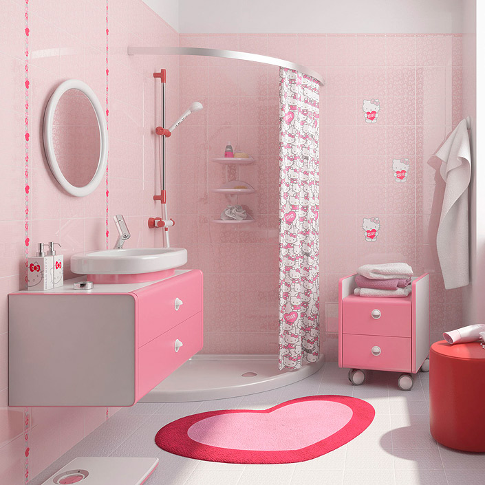 Дизайн Маленькой Ванной В Розовом Цвете